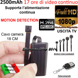 Spy MICRO Camera Spia FULL HD ALIMENTATA MOTION DETECTION