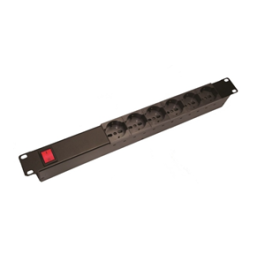 PDU/Multipresa 19" 1U 16A 230V - 6 prese UNEL + ILuminoso