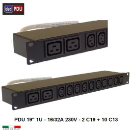 PDU Multipresa  Serie VDE 19" - 16A 230V - 10 C13 + 2 C19