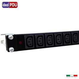 PDU Multipresa  Serie VDE 19” 1U - 10A 230V - 12 C13 + LED