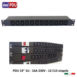 PDU Multipresa  Serie VDE 19" - 16A 230V - 12 C13