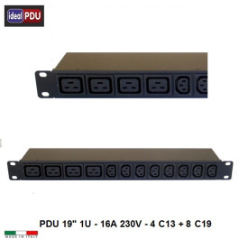 PDU Multipresa Serie VDE 19" - 8 C13 + 4 C13 DIR