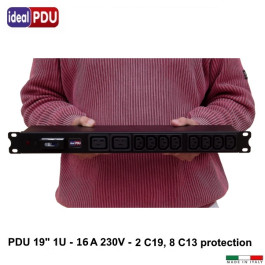 PDU Multipresa Serie VDE 19" - 16A 230V - 8 C13 + 2 C19 Prot