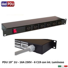 PDU Multipresa Serie VDE 19 - 6  prese C19 + i.luminoso