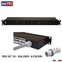 PDU Multipresa Serie VDE 19 - 6  prese C19 - 32 Amper