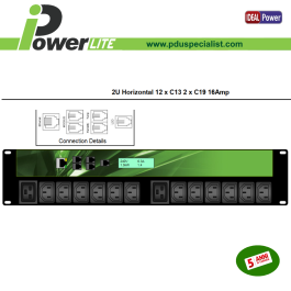 PDU Intelligente 19" 2U 16A - 12 C13 + 2 C19 monitorata