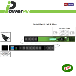 PDU intelligente verticale 16A 12 C13  2 C19 monitored