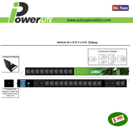 Multipresa intelligente verticale 32A - 24 C13, 4 C19