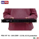 PDU Multipresa Serie VDE 19" - 16A 230V - 8 C13 + 2 C19 Prot