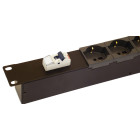 PDU/Multipresa 19" 1U 16A 230V - 6 prese UNEL + M.Termico
