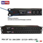 PDU Multipresa Serie VDE 19" - 12 C13 + MTG - protection