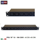 PDU Multipresa Serie VDE 19" - 8 C13 + 4 C13 DIR