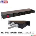 PDU Multipresa Serie VDE 19 - 6  prese C19 + i.luminoso