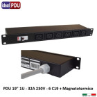 PDU Multipresa Serie VDE 19 - 6 prese C19 con magnetotermico