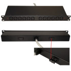 Mutipresa 19" 1U, 32A 230V,12 prese C13 con 2 fusibili -