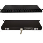 Multipresa 19" 1U,32A,16 prese C13 con n.2 magnetotermici